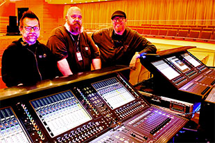  James Wilcox, Head Audio Engineer at Segerstrom Hall; John Downey, Head Audio Engineer at the Renée and Henry Segerstrom Concert Hall; Timothy K. Schmidt, Assistant Sound Engineer at the Renée and Henry Segerstrom Concert Hall