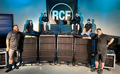 ELS team with new RCF TT+ AUDIO GTX line array system 
