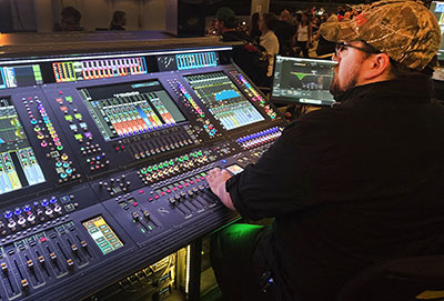 Denniel Miller at FOH on The Greatest Of All Tours Worldwide (Pic: Bryan Reesman)