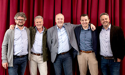 Wladislaw Grabowski (COO), Rainer Kampe (CTO), Stefan Breder (Co-CEO), Maximilian Breder (Co-CEO), Zlatan Gavran (COO)