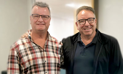 Mike Henden, Managing Director Leisuretec and Gerry Forde Business Development Manager EMEA Point Source Audio