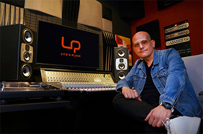 Lito’s Place owner, Manolito Galea at his Audient mixing console