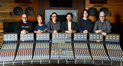 Charles Tetaz, Takeshi Nishimoto, Kengo Hayakumo , Kohei Oyamada, Tetsu Umehara, Damian Hawley at Jive Studio Tokyo with Focusrite Console #003