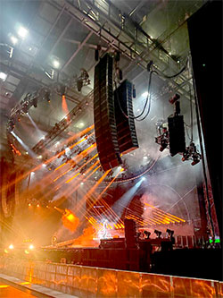 The tour featured a complex video installation and a new L-Acoustics sound system capable of delivering the precision and power their music demands
