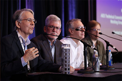 Members of the AES Broadcast and Online Delivery Technical Committee: Robert Bleidt, Richard Friedel, Scott Norcross and Scott Kramer