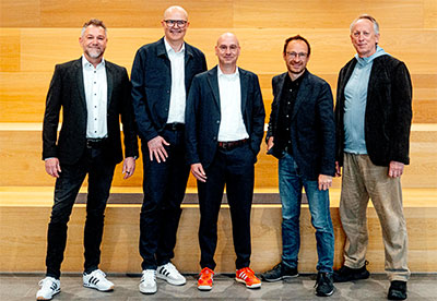 Christian Richter, Managing Director, ARRI; Frank Eischet, CFO, Riedel; Thomas Riedel, Group CEO, Riedel; David Bermbach, Managing Director, ARRI; Christiph Stahl, member of the founding family, ARRI