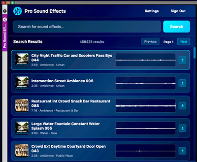 Pro Sound Effects Avid Media Composer integration
