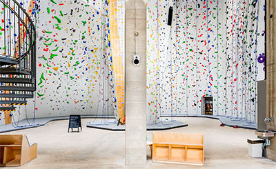 Climbing walls at the Grip Action Sports Hub