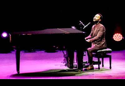 John Legend with Shure Nexadyne 8/S dynamic mic