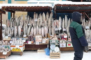 Fish market in Yakutsk
