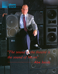 Abe Jacob advertising the Meyer Sound UPA Abe Jacob