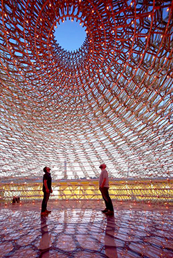 Inside The Hive at dusk (Pic: Hufton+Crow) The Hivew