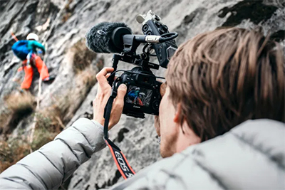 MKE 600 shotgun used when filming the climbers on the cliff face