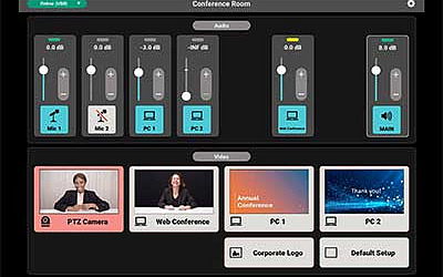 VenueSet corporate tablet panel