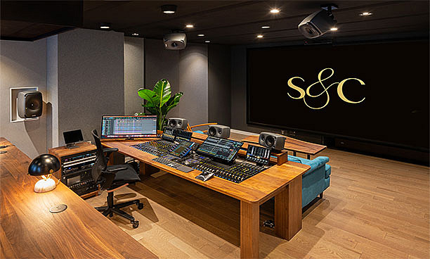 Studio A at String & Can, featuring a 7.1.4 Genelec Dolby Atmos system
