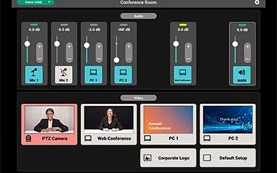 VenueSet corporate tablet panel